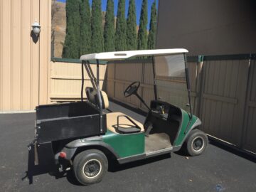 Tired old golf cart