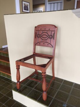 Chair with fresh stain