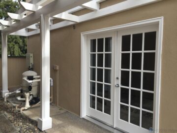 French doors with new metal frame