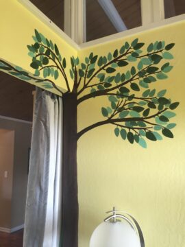 A big ol' happy tree in the boys' room