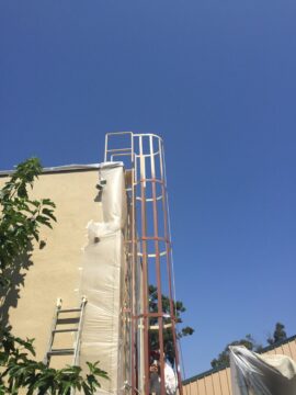 Painting the new ladder and cage