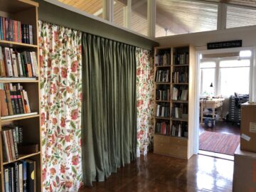 New drapes for the boys' space closed off