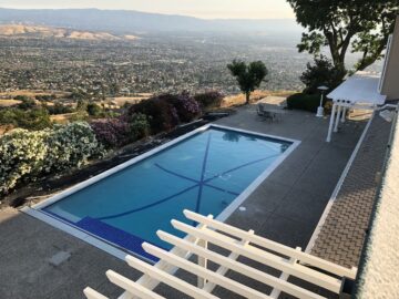 View of the pool and Silicon Valley from studio roof