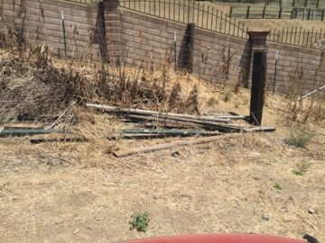 South pasture gate debris
