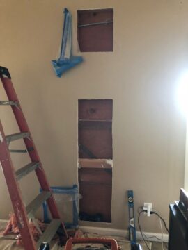 More holes in the master bedroom
