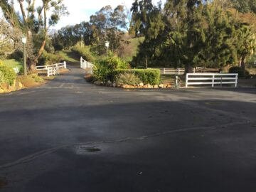 Driveway before fencing extended
