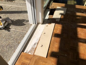 Repaired floorboards