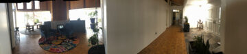 Panorama of great room and hallway