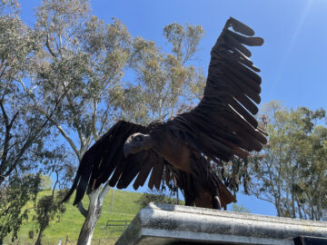 Steel condor at main gate (Michaan's Auctions)