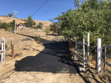New pavement for the easement road