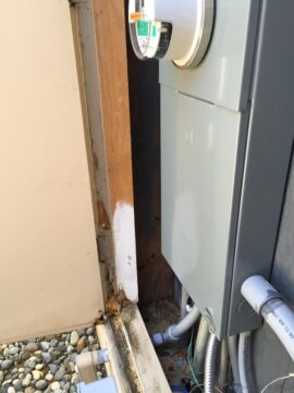 Rot in utility closet doorway