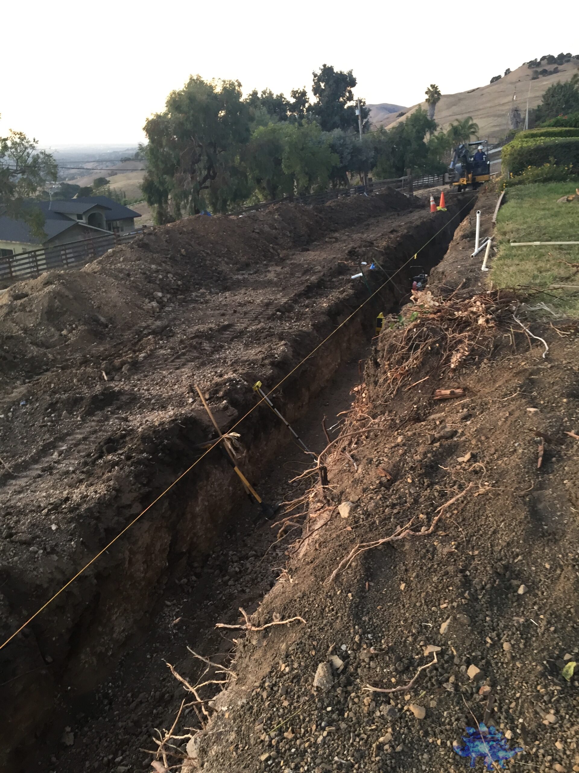 Open trench one end