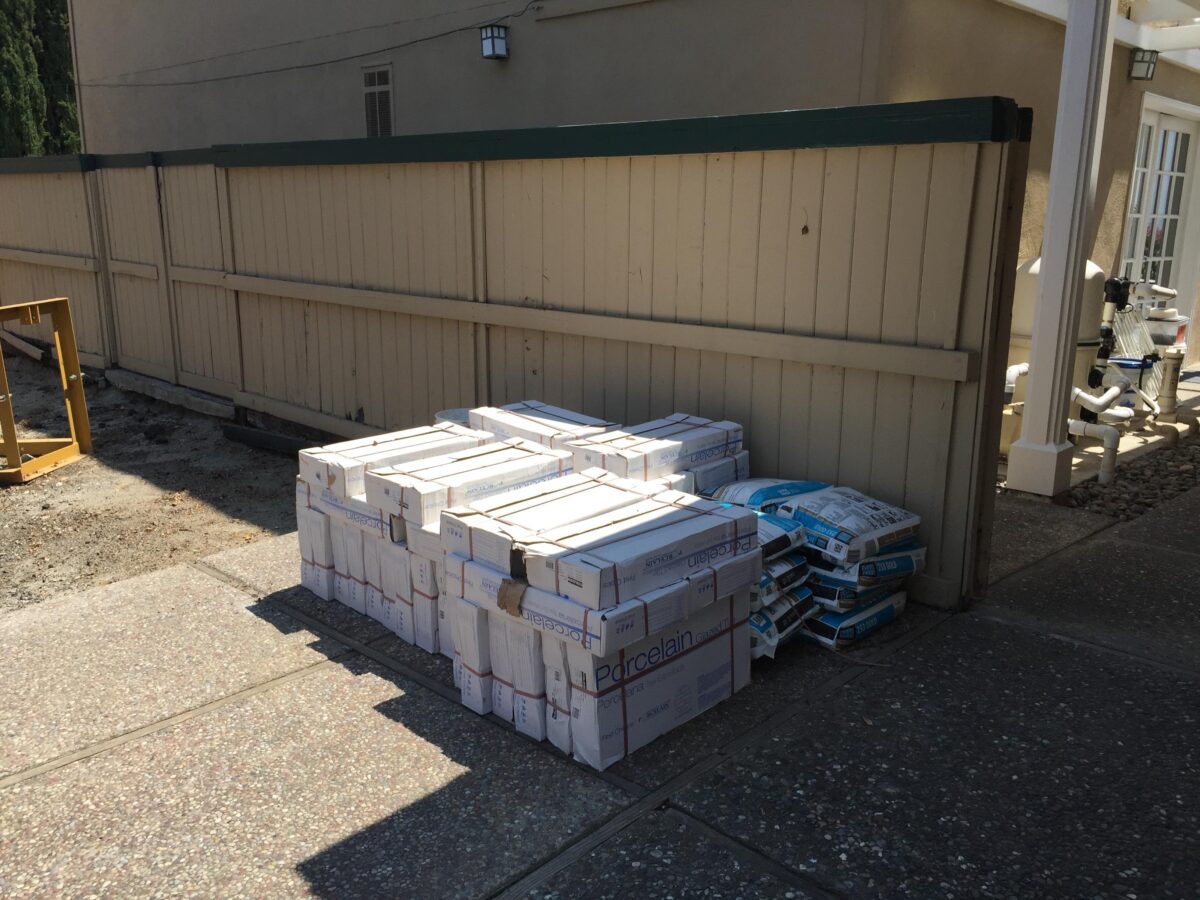 New tile awaiting installation