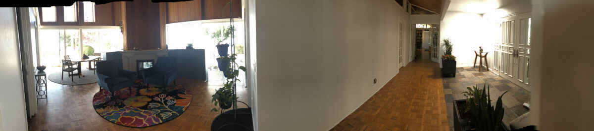 Great room and hallway panorama